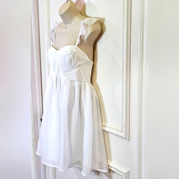 LE LIS Western Vogue White Sweetheart Neckline Fit&Flare Mini Dress,Large,NWT - Picture 13 of 16